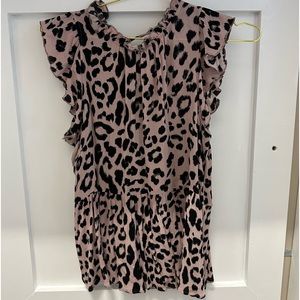Boutique blouse with animal print